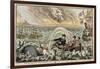 British Tars Towing the Danish Fleet into Harbour, or the Broadbottom Leviathan Trying to Swamp…-James Gillray-Framed Giclee Print