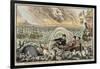 British Tars Towing the Danish Fleet into Harbour, or the Broadbottom Leviathan Trying to Swamp…-James Gillray-Framed Giclee Print