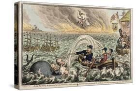 British Tars Towing the Danish Fleet into Harbour, or the Broadbottom Leviathan Trying to Swamp…-James Gillray-Stretched Canvas