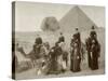 British Tourist Visiting the Pyramids of Giza-null-Stretched Canvas