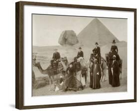 British Tourist Visiting the Pyramids of Giza-null-Framed Photographic Print