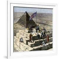 British Tourists Having Christmas Lunch on the Great Pyramid, 1870s-null-Framed Giclee Print