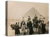 British Tourists Seated on Camels in Front of the Great Pyramid, Giza, Egypt, 1936-null-Stretched Canvas