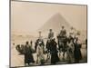 British Tourists Seated on Camels in Front of the Great Pyramid, Giza, Egypt, 1936-null-Mounted Photographic Print