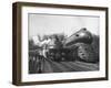 British Train, "Coronation Scot" alongside American Locomotives-Hansel Mieth-Framed Photographic Print