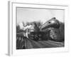 British Train, "Coronation Scot" alongside American Locomotives-Hansel Mieth-Framed Photographic Print