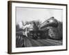 British Train, "Coronation Scot" alongside American Locomotives-Hansel Mieth-Framed Photographic Print