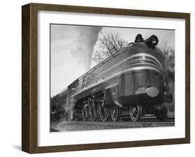 British Train the "Coronation Scot" Traveling Between Baltimore, Maryland and Washington, D.C-Hansel Mieth-Framed Photographic Print