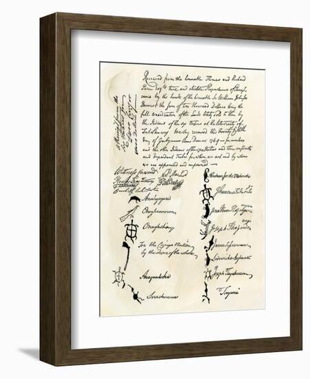 British Treaty with Members of the Six Nations Known as the Iroquois Confederation 1769-null-Framed Giclee Print