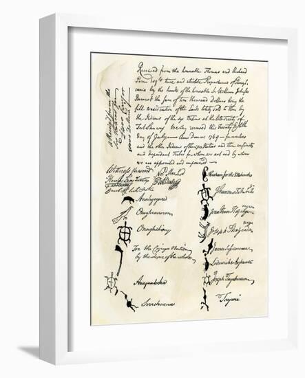 British Treaty with Members of the Six Nations Known as the Iroquois Confederation 1769-null-Framed Giclee Print