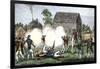 British Troops Firing on Americans at Lexington, First Battle of American Revolution, c.1775-null-Framed Giclee Print