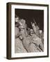 British Troops Leave Their Trench Positions to Make a Night Attack at Mory France-null-Framed Photographic Print