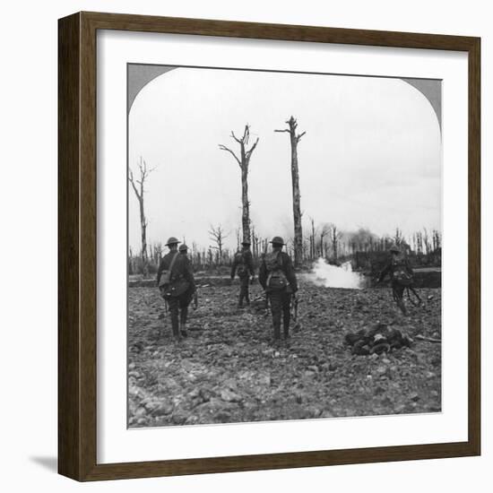 British Troops Occupying Houthulst Forest, Flanders, Belgium, World War I, C1914-C1918-null-Framed Photographic Print