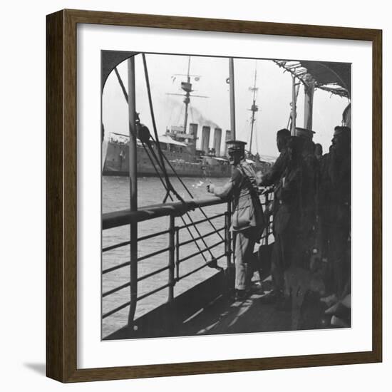 British Troops on a Troopship, World War I, C1914-null-Framed Photographic Print