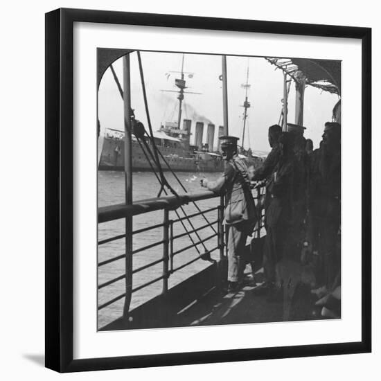 British Troops on a Troopship, World War I, C1914-null-Framed Photographic Print