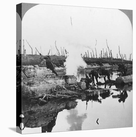 British Troops on the Yser Canal, Flanders, Belgium, World War I, C1914-C1918-null-Stretched Canvas