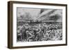 British Troops Repelling a German Liquid Fire Attack, WW1-Frank Dadd-Framed Art Print