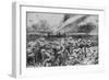 British Troops Repelling a German Liquid Fire Attack, WW1-Frank Dadd-Framed Art Print