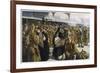 British Troops Returning to France after Leave-R. Jack-Framed Premium Giclee Print