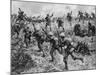 British Troops Rushing German Positions During One of the Battles for the Somme During World War I-null-Mounted Photographic Print