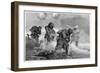 British Troops Transporting Ammunition During Gas Attack Led by 2nd Lieutenant E.M. Allfrey-J.h.valda Valda-Framed Art Print