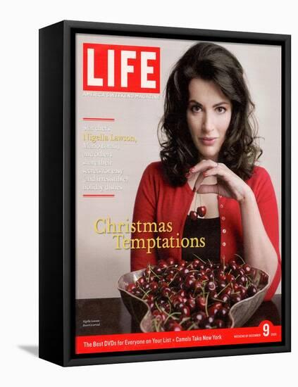 British TV Chef and Cookbook Author Nigella Lawson with Bowl of Cherries, December 9, 2005-Harry Borden-Framed Stretched Canvas