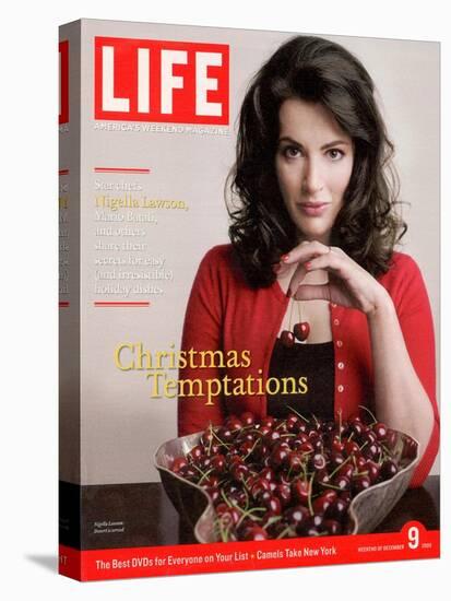British TV Chef and Cookbook Author Nigella Lawson with Bowl of Cherries, December 9, 2005-Harry Borden-Stretched Canvas