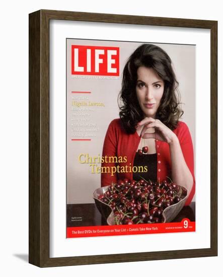 British TV Chef and Cookbook Author Nigella Lawson with Bowl of Cherries, December 9, 2005-Harry Borden-Framed Photographic Print