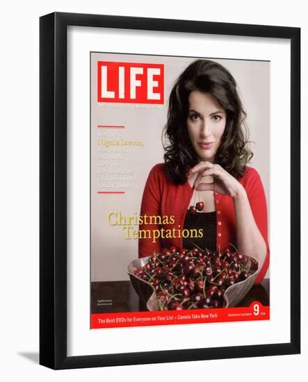 British TV Chef and Cookbook Author Nigella Lawson with Bowl of Cherries, December 9, 2005-Harry Borden-Framed Photographic Print