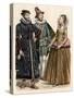 British Uniform and Costume: English Merchant, Noble and Companion of the Court of Queen Elisabeth-null-Stretched Canvas
