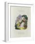 British Valentine Card with an Image of a Cherub Delivering a Valentine's Card to a Woman-null-Framed Giclee Print