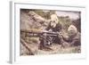 British Vickers Machine Gun Crew on the Some, Wearing Helmets as Protection Against German…-English Photographer-Framed Photographic Print