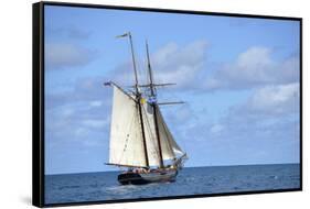 British Virgin Islands, Jost Van Dyke. Freedom Schooner Amistad under Sail-Kevin Oke-Framed Stretched Canvas