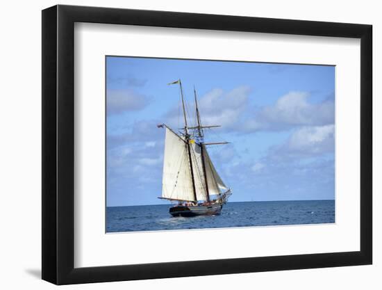 British Virgin Islands, Jost Van Dyke. Freedom Schooner Amistad under Sail-Kevin Oke-Framed Photographic Print