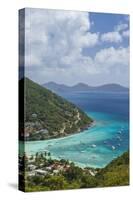 British Virgin Islands, Jost Van Dyke. Great Harbour from Majohnny Hill-Walter Bibikow-Stretched Canvas