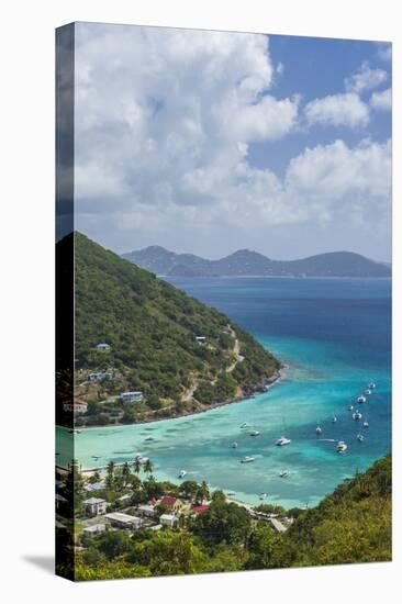 British Virgin Islands, Jost Van Dyke. Great Harbour from Majohnny Hill-Walter Bibikow-Stretched Canvas