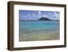 British Virgin Islands, Marina Cay. Shallow Reef at Marina Cay with Beef Island in the Background-Kevin Oke-Framed Photographic Print