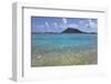 British Virgin Islands, Marina Cay. Shallow Reef at Marina Cay with Beef Island in the Background-Kevin Oke-Framed Photographic Print