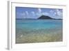 British Virgin Islands, Marina Cay. Shallow Reef at Marina Cay with Beef Island in the Background-Kevin Oke-Framed Photographic Print