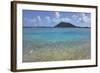 British Virgin Islands, Marina Cay. Shallow Reef at Marina Cay with Beef Island in the Background-Kevin Oke-Framed Photographic Print