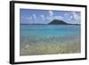 British Virgin Islands, Marina Cay. Shallow Reef at Marina Cay with Beef Island in the Background-Kevin Oke-Framed Photographic Print