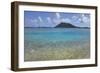 British Virgin Islands, Marina Cay. Shallow Reef at Marina Cay with Beef Island in the Background-Kevin Oke-Framed Photographic Print