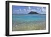 British Virgin Islands, Marina Cay. Shallow Reef at Marina Cay with Beef Island in the Background-Kevin Oke-Framed Photographic Print