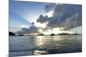 British Virgin Islands, Sandy Cay, Tortola. Sailboats at Anchor in Cane Garden Bay-Kevin Oke-Mounted Photographic Print