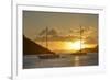 British Virgin Islands, Tortola. Caribbean Sunset with Sailboats at Soper's Hole, West End-Kevin Oke-Framed Photographic Print