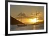 British Virgin Islands, Tortola. Caribbean Sunset with Sailboats at Soper's Hole, West End-Kevin Oke-Framed Photographic Print
