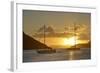 British Virgin Islands, Tortola. Caribbean Sunset with Sailboats at Soper's Hole, West End-Kevin Oke-Framed Photographic Print