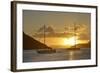 British Virgin Islands, Tortola. Caribbean Sunset with Sailboats at Soper's Hole, West End-Kevin Oke-Framed Photographic Print