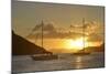 British Virgin Islands, Tortola. Caribbean Sunset with Sailboats at Soper's Hole, West End-Kevin Oke-Mounted Photographic Print