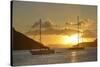 British Virgin Islands, Tortola. Caribbean Sunset with Sailboats at Soper's Hole, West End-Kevin Oke-Stretched Canvas